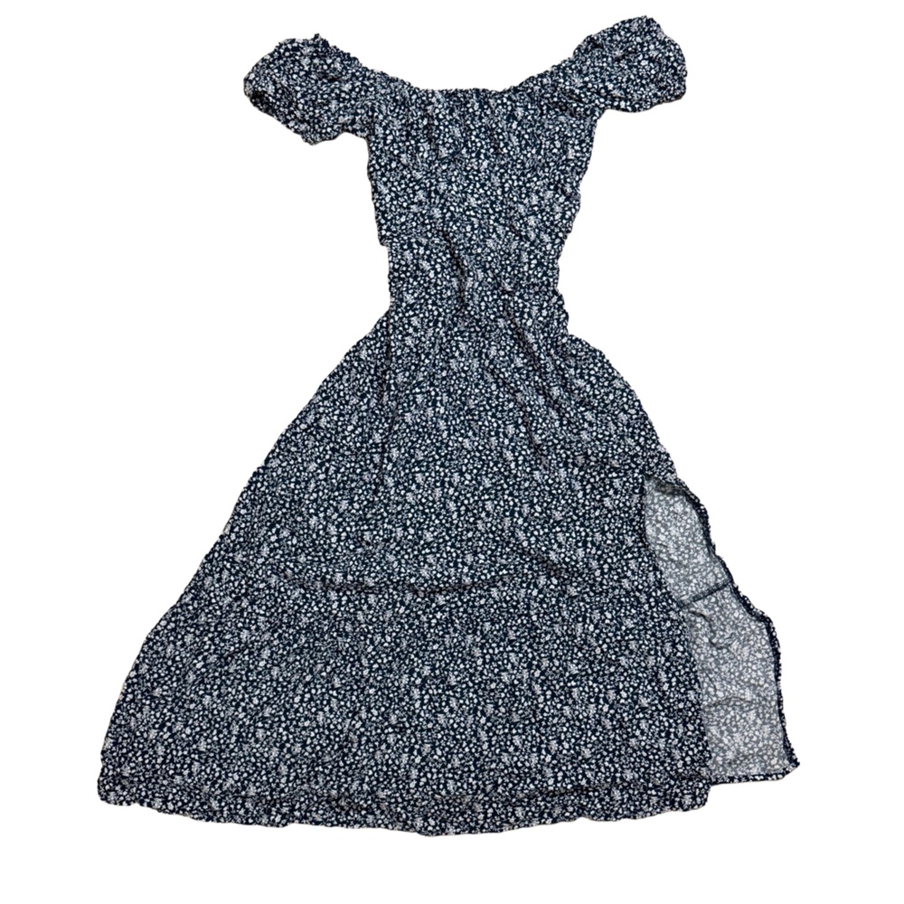 COTTAGE CORE Floral Black and White Dress